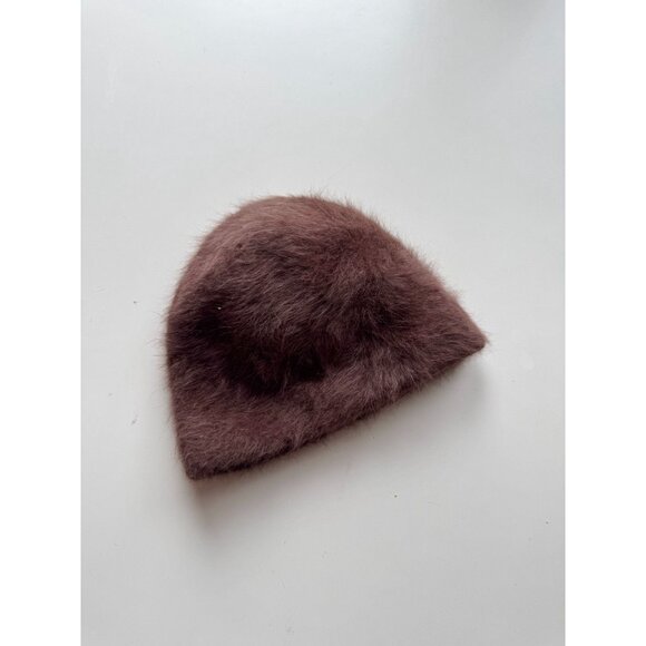 Vintage C.C. Brown Angora Knit Beanie Toque Hat, One Size - Picture 2 of 7